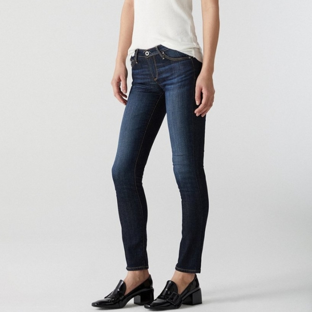 Adriano Goldschmied The Stilt Cigarette Jean, Dark Wash, EUC, size 25